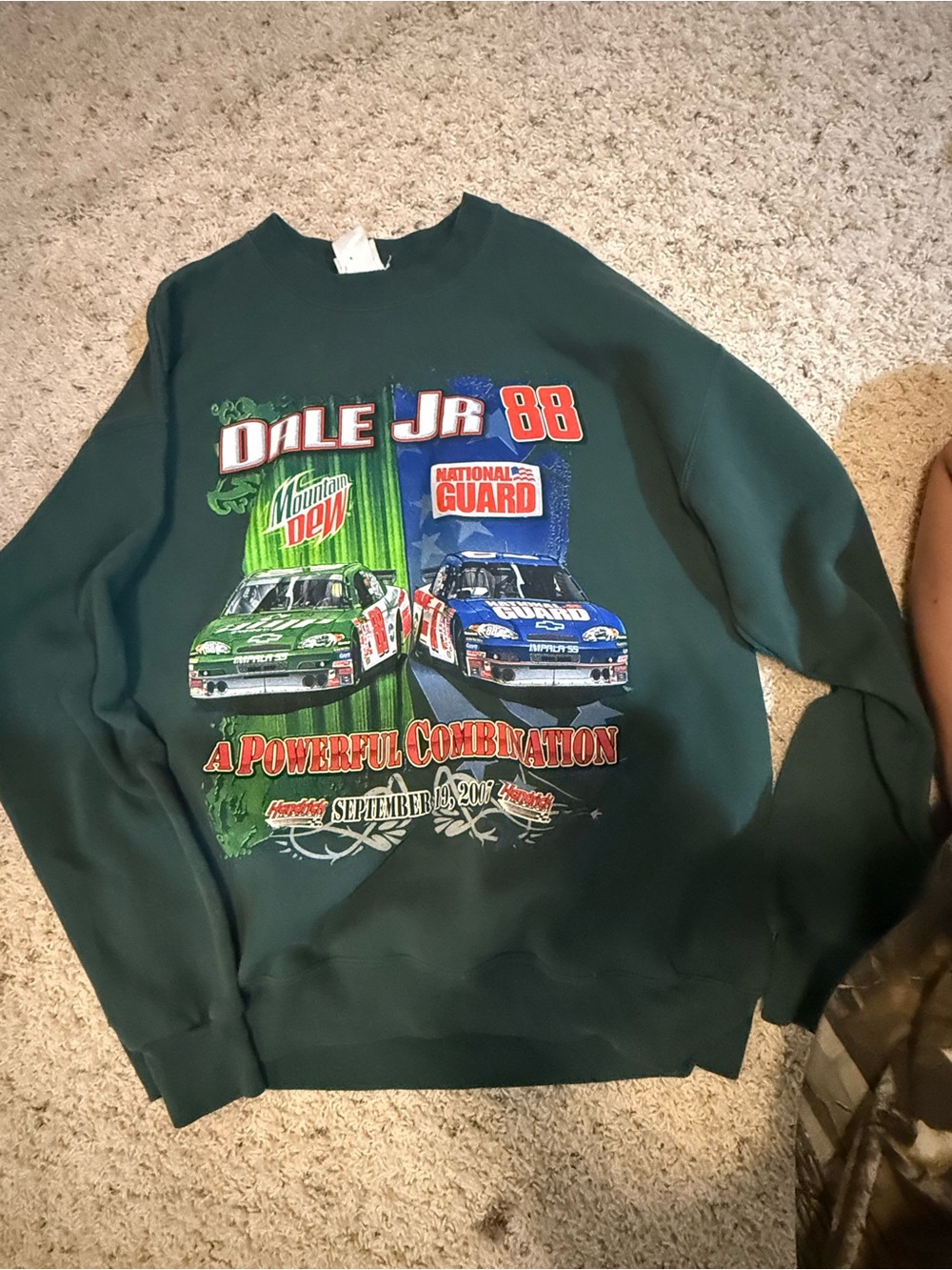 Chase Authentics Forest Green Dale Jr 88 Racing Crewneck